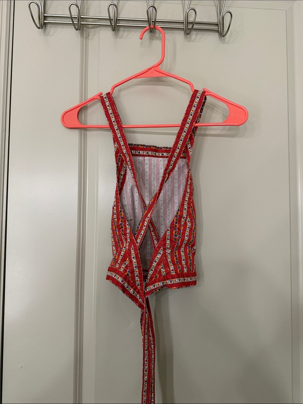 Urban Outfitters Red Striped Floral Crop Top - Picture 3 of 3